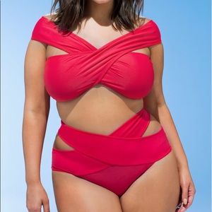 ashley graham red bathing suit